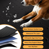 Dog Car Seat Cover for Back Seat - Heavy-Duty Hard Bottom Extender, Waterproof & Non-Slip Chew-Proof SUV/Truck Travel Bed for Aggressive Chewers