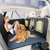 Dog Car Seat Cover for Back Seat - Heavy-Duty Hard Bottom Extender, Waterproof & Non-Slip Chew-Proof SUV/Truck Travel Bed for Aggressive Chewers