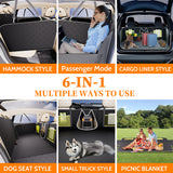 Dog Car Seat Cover for Back Seat - Heavy-Duty Hard Bottom Extender, Waterproof & Non-Slip Chew-Proof SUV/Truck Travel Bed for Aggressive Chewers