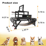 Dog Treadmill with Disc Brake, Resistance Adjustment, Paw-Friendly PE Slatmill & Speedometer - Heavy Duty Dog Treadmill for Large & Medium Dogs, Supports Up to 300 lbs, Easy to Move