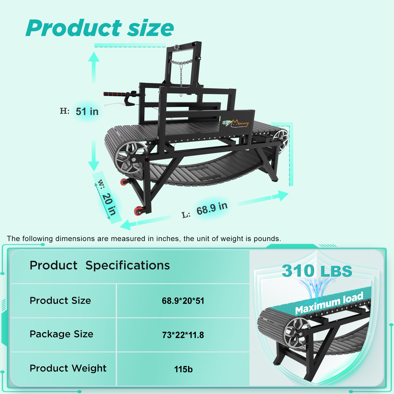 Dog Treadmill with Disc Brake, Resistance Adjustment & Speedometer, Upgraded PE Slatmill for Large & Medium Dogs, Easy to Move Pet Running Machine for Indoor & Outdoor, Up to 300LBS